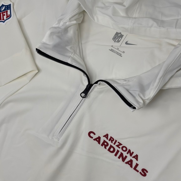 Nike NFL Arizona Cardinals Sideline Hooded 1/4 Zip Pullover XL Team Issued White